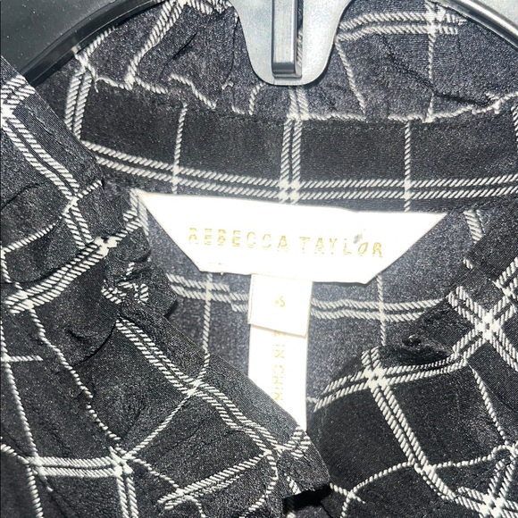 Rebecca Taylor 100% Silk Black Plaid Jumpsuit Size 6 - Picture 7 of 10